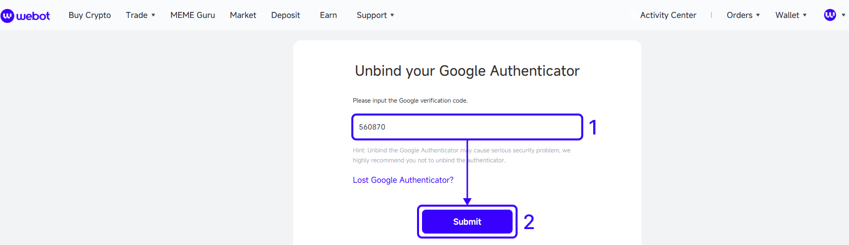 Webot Google Authenticator is working correctly; how to reset it_ 5.png