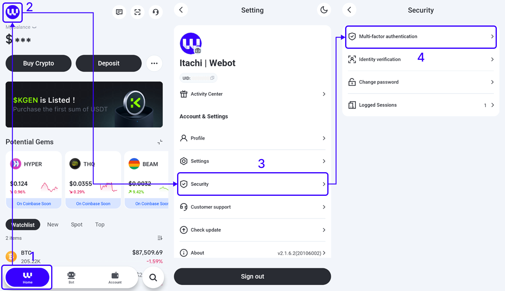 Webot I can log in to my account, but Google Authenticator is not accessible or has stopped workin 1.png