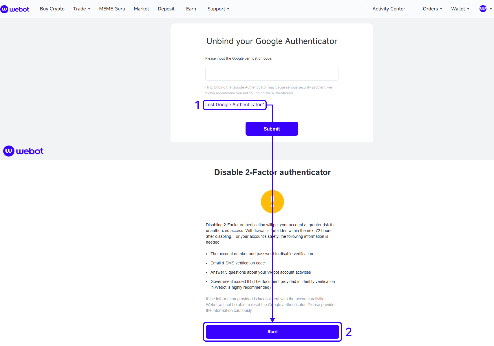 Webot I can log in to my account, but Google Authenticator is not accessible or has stopped workin 7.png